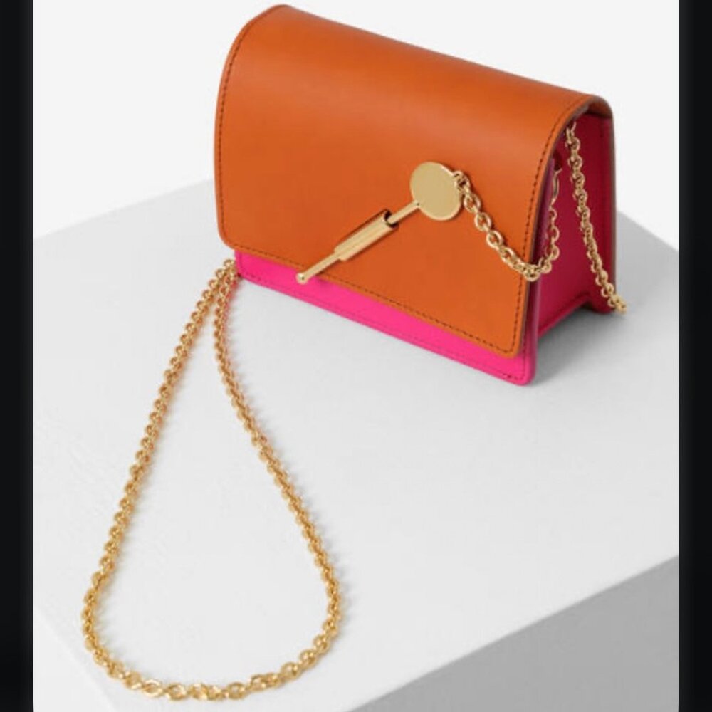 Sophie Hulme Orange and Pink Micro Cocktail Stirrer Bag Limited Edition